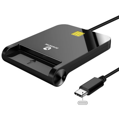 Picture of ZOWEETEK CAC Reader USB C, CAC Card Reader Military, DOD Military USB Common Access CAC, Compatible with Windows, Mac OS and Linux (Type C)