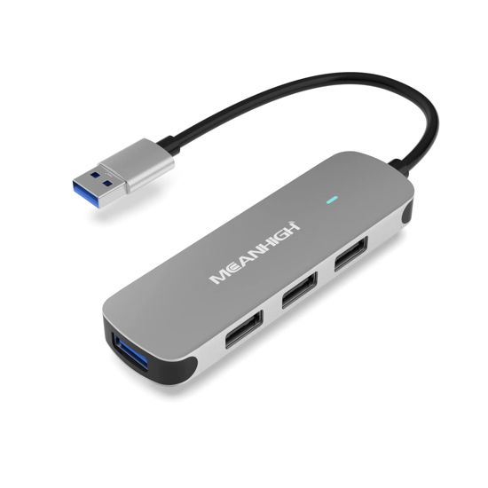 GetUSCart USB Hub MEANHIGH 4 Port USB 3.0 Hub for Laptop USB 2.0 Multi