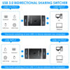 Picture of USB 3.0 Switch Selector, Bi-Directional USB Switch 2 in 1 Out / 1 in 2 Out, YINNCEEN USB Switcher Adapter for Keyboard Mouse Scanner Printer, USB KVM Switch Compatible with Mac/Windows/Linux