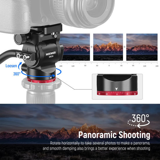 GetUSCart- NEEWER Tripod Fluid Head Pan Tilt Head with Quick Release ...