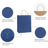 Picture of BagDream Navy Blue Gift Bags 8x4.25x10.5 100Pcs Paper Bags, Paper Gift Bags with Handles Bulk Paper Shopping Bags Kraft Bags Party Favor Bags Retail Merchandise Bags Sacks