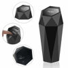 Picture of OUDEW 2 Packs Car Trash Can with Lid, New Car Dustbin Diamond Design, Leakproof Vehicle Trash Bin, Mini Garbage Bin for Automotive Car Home Office Kitchen Bedroom(Black)