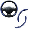 Picture of Amiss Car Carbon Fiber Anti-Skid Steering Wheel Cover, Segmented Steering Wheel Protector, Butterfly Steering Wheel Cover, Universal 99% Car Wheel Cover Protector, Car Interior Accessories (Blue)