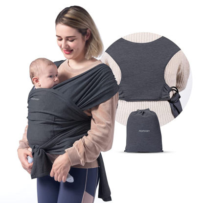 Picture of Momcozy Baby Wrap Carrier Slings, Easy to Wear Infant Carrier Slings for Babies Girl and Boy, Adjustable Baby Carriers for Newborn up to 50 lbs, Deep Grey