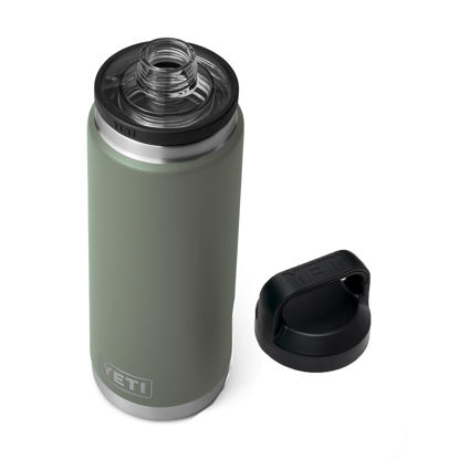 Picture of YETI Rambler 26 oz Bottle, Vacuum Insulated, Stainless Steel with Chug Cap, Camp Green