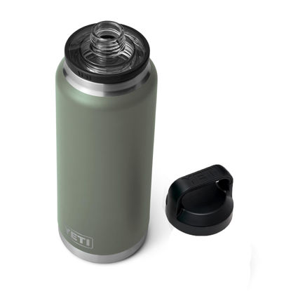 Picture of YETI Rambler 36 oz Bottle, Vacuum Insulated, Stainless Steel with Chug Cap, Camp Green