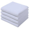 Picture of Homaxy 100% Cotton Waffle Weave Kitchen Dish Towels, Ultra Soft Absorbent Quick Drying Cleaning Towel, 13x28 Inches, 4-Pack, White
