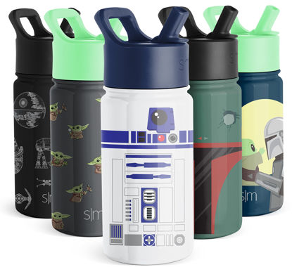 Simple Modern Star Wars Water Bottle, Reusable Cup with Straw Lid Insulated  Stainless Steel Thermos Tumbler, Green,Black,Red