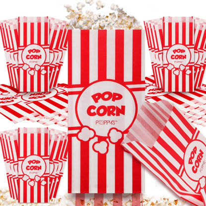 Picture of Poppy's Paper Popcorn Bags - 200 1oz Concession-Grade Bags, Popcorn Machine Accessories for Popcorn Bars, Movie Nights, Concessions