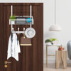 Picture of Kaiferty Over The Door Hooks Organizer, Door Hanger Towel Rack Mesh Basket with 12 Hooks,Over The Door Storage Coat Hooks Behind Door Organizer for Bathroom,Bedroom,Kitchen,Office(White)