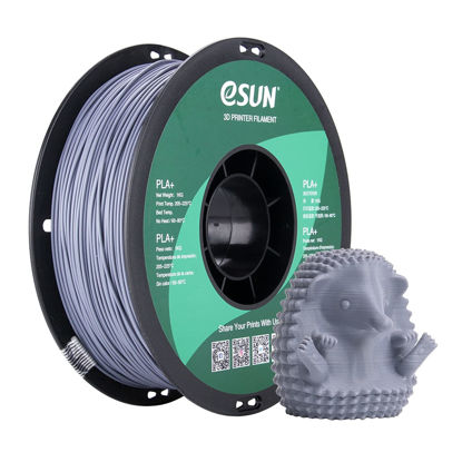 Picture of eSUN PLA+ Filament 1.75mm, 3D Printer Filament PLA Plus, Dimensional Accuracy +/- 0.03mm, 1KG Spool (2.2 LBS) 3D Printing Filament for 3D Printers, Grey