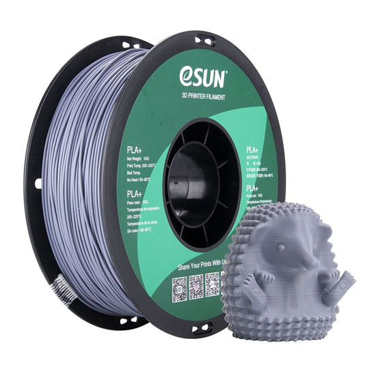 Picture of eSUN PLA+ Filament 1.75mm, 3D Printer Filament PLA Plus, Dimensional Accuracy +/- 0.03mm, 1KG Spool (2.2 LBS) 3D Printing Filament for 3D Printers, Grey