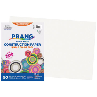 Picture of Prang (Formerly SunWorks) Construction Paper, White, 12" x 18", 50 Sheets