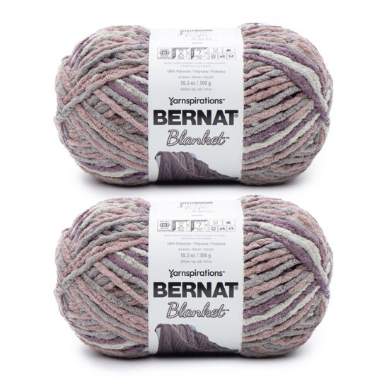 Picture of Bernat Blanket Purple Haze Yarn - 2 Pack of 300g/10.5oz - Polyester - 6 Super Bulky - 220 Yards - Knitting/Crochet