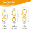 Picture of 100PCS Swivel Snap Hooks with Key Rings, Premium Metal Swivel Lobster Claw Clasps Assorted Sizes (Large, Medium, Small) for Keychain Clip Lanyard, Jewelry Making, Crafts, Gold