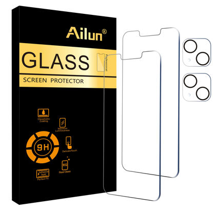 Picture of Ailun 2 Pack Screen Protector for iPhone 13 [6.1 inch Display] with 2 Pack Tempered Glass Camera Lens Protector,[9H Hardness]-HD[4 Pack]