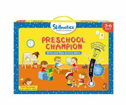Picture of Skillmatics Educational Game - Preschool Champion, Reusable Activity Mats with 2 Dry Erase Markers, Gifts for Ages 3 to 6