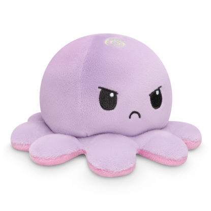 Picture of TeeTurtle - The Original Reversible Octopus Plushie - Rainbow + Light Purple - Cute Sensory Fidget Stuffed Animals That Show Your Mood 4x4x3