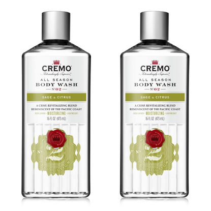 Picture of Cremo Rich-Lathering Sage & Citrus Body Wash, A Revitalizing Combination of Bright Mandarin, Dry Herbs and White Cedar, 16 Fl Oz (2-Pack)