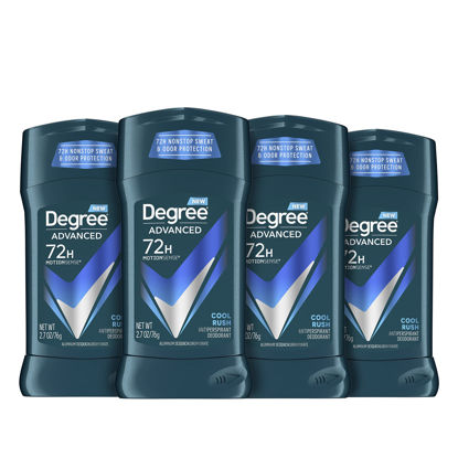 Picture of Degree Men Advanced Protection Antiperspirant Deodorant Cool Rush 4 count 72-Hour Sweat and Odor Protection Antiperspirant For Men With MotionSense Technology 2.7 oz