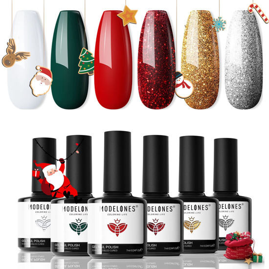 YOKEFELLOW Christmas Gel Nail Polish Burgundy Dark Red Green Caramel Gel  Nail polish Set Nail Art Christmas Gift 6PCS 10ML - AliExpress