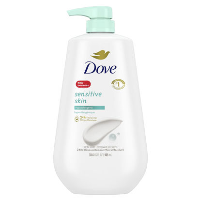 Picture of Dove, Body Wash for Softer and Smoother Effectively Washes Away Bacteria While Nourishing Your, Sensitive Skin, 34 Fl Oz (Pack of 3)