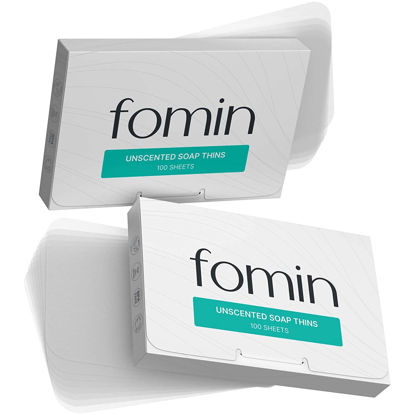Picture of FOMIN - Antibacterial Paper Soap Sheets for Hand Washing - (200 Sheets) Unscented Portable Travel Soap Sheets, Dissolvable Camping Mini Soap, Portable Soap Sheets