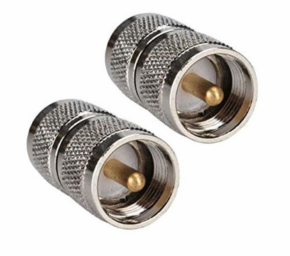 Picture of DHT Electronics RF coaxial coax adapter UHF male to male PL-259 connector Pack of 2