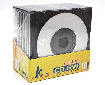 Picture of (10-Pack) Mini CD-RW Rewritable 21min 185mb 8cm CDR CD Blank Compact Disc + Jewel Case