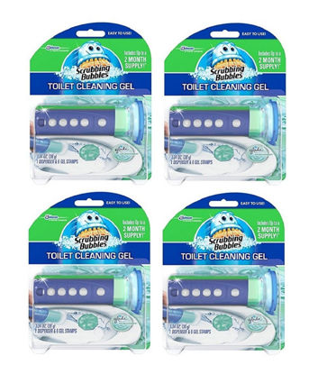 Picture of Scrubbing Bubbles Glade Rainshower Toilet Cleaning Gel, 4 Dispensers with 24 Gel Stamps