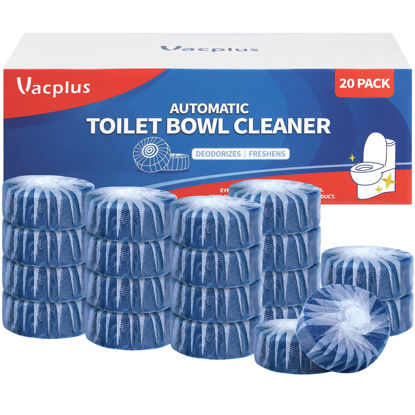 Picture of Vacplus Toilet Bowl Cleaners, Ultra-Clean Toilet Cleaners for Deodorizing & Descaling, Long-Lasting Blue Toilet Bowl Cleaner Tablets with Sustained-Release Technology Against Tough Stains (20 PACK)