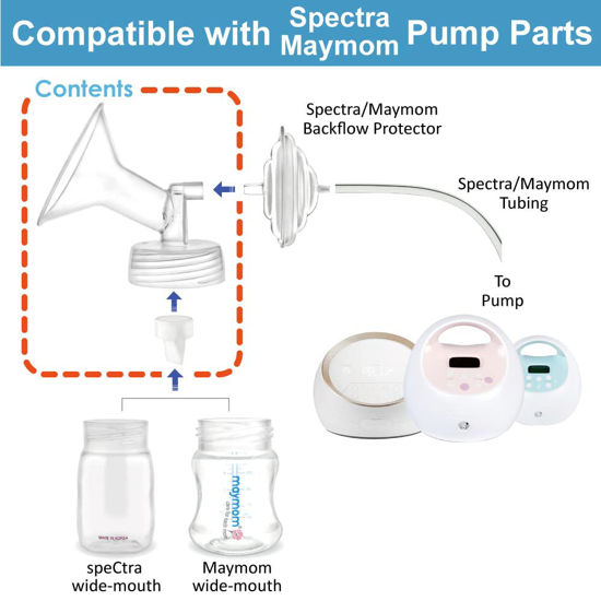 Spectra Parti di ricambio per pompa compatibili con S1/S2/9 Plus, accessori non originali, set completo da 24 mm di ricambio include flangia/valvola a becco d'anatra/tubi/protezione contro il riflusso