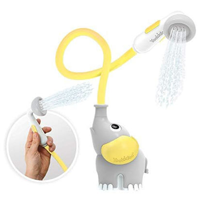 Picture of Yookidoo Baby Bath Shower Head - Elephant Water Pump with Trunk Spout Rinser - Control Water Flow from 2 Elephant Trunk Knobs for Maximum Fun in Tub or Sink for Newborn Babies(Yellow)