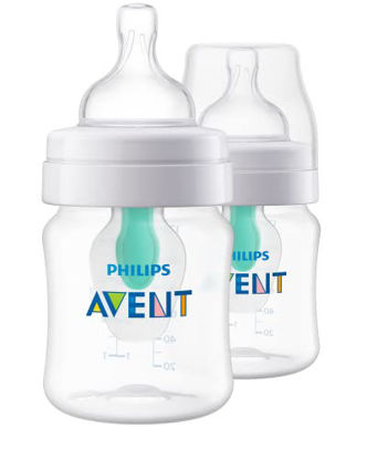 Picture of Philips AVENT Anti-Colic Baby Bottles with AirFree Vent, 4oz, 2pk, Clear, SCY701/92