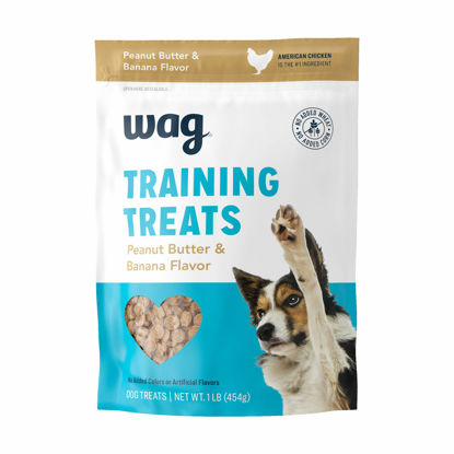 Picture of Amazon Brand - Wag Peanut Butter & Banana Flavor Dog Training Treats, 1 lb. Bag (16 Oz)
