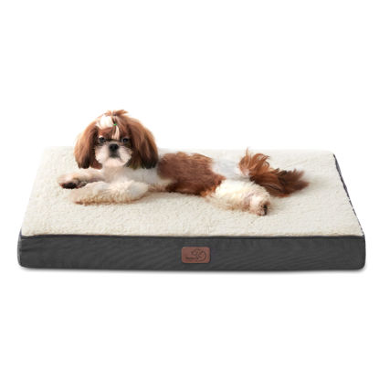 Picture of Bedsure Small Dog Bed for Small Dogs - Orthopedic Dog Beds with Removable Washable Cover, Egg Crate Foam Pet Bed Mat, Suitable for Dogs Up to 20 lbs, Oxford Fabric Bottom