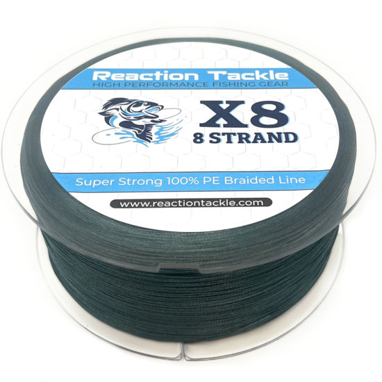 Reaction Tackle Braided Fishing Line - 8 Strand Moss Green 10LB 300yd