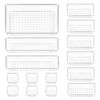 Picture of Vtopmart 15 PCS Clear Plastic Drawer Organizers Set, 4-Size Versatile Bathroom and Vanity Drawer Organizer Trays, Storage Bins for Makeup, Bedroom, Kitchen Gadgets Utensils and Office