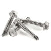 Picture of #14 x 1-1/2" (3/4" to 3" Available) Hex Washer Head Self Drilling Screws, Self Tapping Sheet Metal Tek Screws, 410 Stainless Steel, 50 PCS