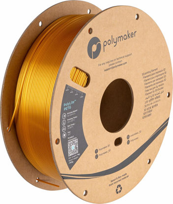 Picture of Polymaker PETG Filament 1.75mm, 1kg Strong PETG 3D Printer Filament Gold - PolyLite Shiny PETG Gold 3D Printing Filament 1.75mm, Dimensional Accuracy +/- 0.03mm, Print with Most 3D Printers