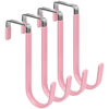 Picture of FYY Over The Door Hooks, 4 Pack Door Hangers Hooks with Rubber Prevent Scratches Heavy Duty Organizer Hooks for Living Room, Bathroom, Bedroom Hanging Clothes, Towels, Hats, Coats, Bags Pink