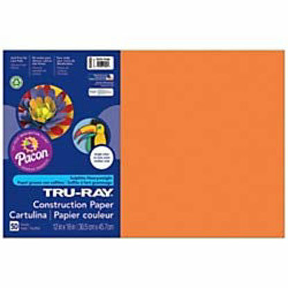 Picture of Tru-Ray® Heavyweight Construction Paper, Electric Orange, 12" x 18", 50 Sheets