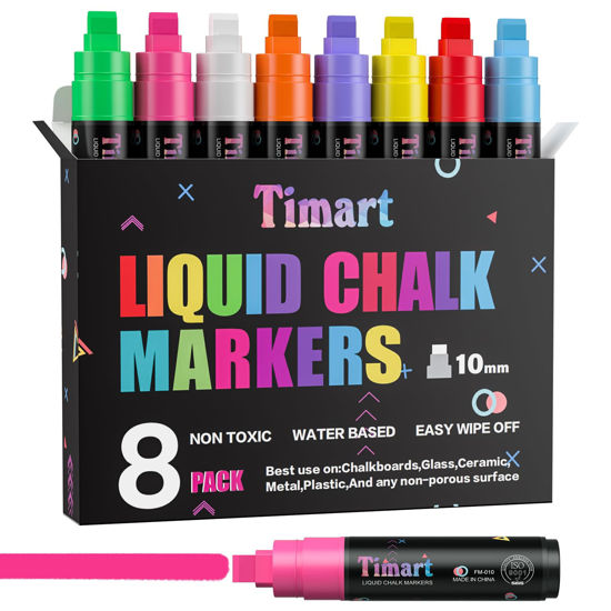 Window Chalk Markers for Cars Washable: 8 Colors Jumbo Liquid