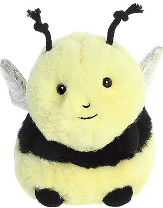 Picture of Aurora® Round Rolly Pet™ Bee Happy™ Stuffed Animal - Adorable Companions - On-The-Go Fun - Yellow 5 Inches
