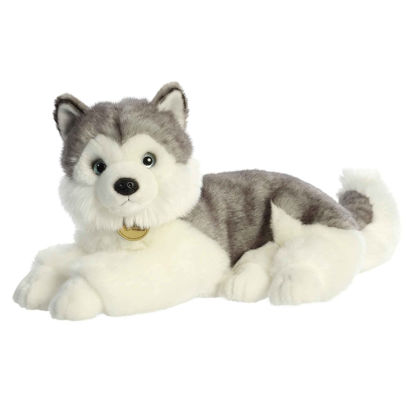 Picture of Aurora® Adorable Miyoni® Siberian Husky Stuffed Animal - Lifelike Detail - Cherished Companionship - Gray 14 Inches