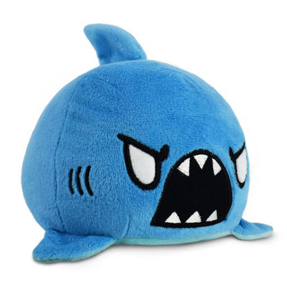 Picture of TeeTurtle - The Original Reversible Shark Plushie - Blue - Cute Sensory Fidget Stuffed Animals That Show Your Mood 3.5 inch