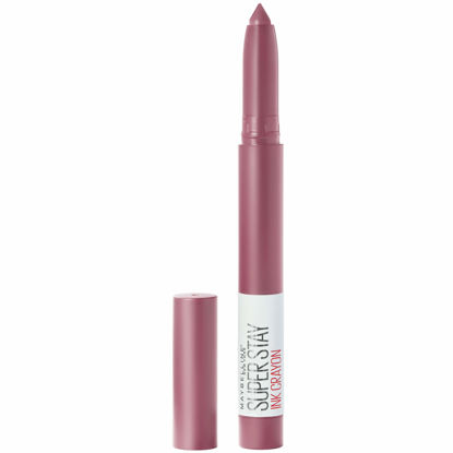 Picture of Maybelline New York Super Stay Ink Crayon Lipstick Makeup, Precision Tip Matte Lip Crayon with Built-in Sharpener, Longwear Up To 8Hrs, Stay Exceptional, Purple Beige, 1 Count