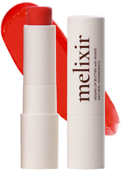 Picture of Melixir Vegan Lip Butter #08 Havana(Tinted) (+11 more colors), Bee Free, Petrolatum Free, Deep Nourishing Plant-Based Vegan Chapstick, Vegan Lip Balm for Dry, Cracked and Chapped Lips, Moisturizing Lip Care Gift
