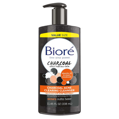 Picture of Bioré Biore Charcoal Face Wash, 1% Salicylic Acid, Facial Cleanser For Normal To Oily Skin, Black, 11.45 Fl Oz_Pack of 1