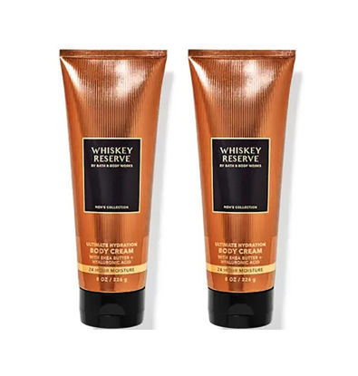 Picture of Bath & Body Works Men's Whiskey Reserve Ultra Shea Cream 8 Oz 2 Pack - Ultimate Hydration, 16 Ounce